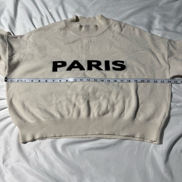 Sincerely Jules “Paris” Cropped Sweater – Oversized Fit – Size Medium Mock Neck - Picture 6 of 9